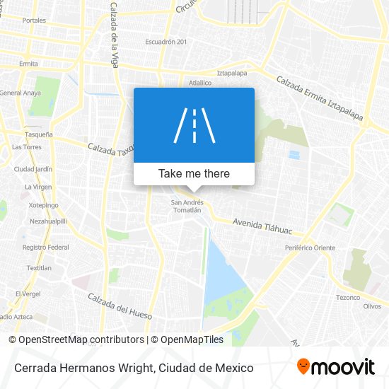 Cerrada Hermanos Wright map