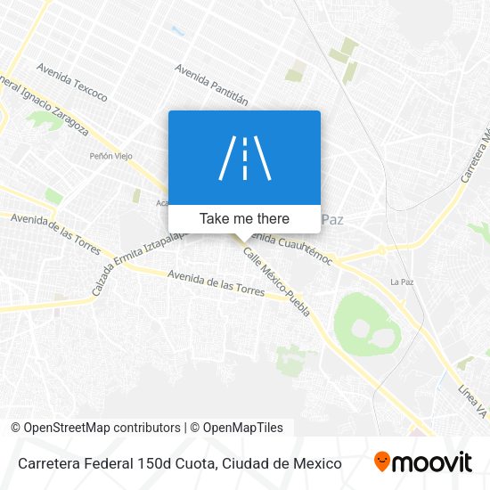 Carretera Federal 150d Cuota map