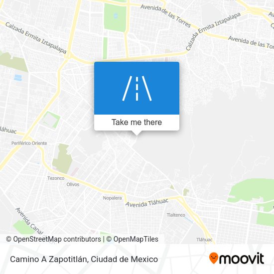 Mapa de Camino A Zapotitlán