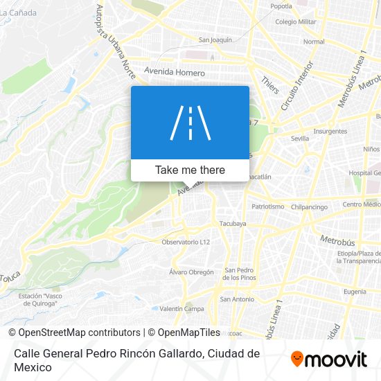Calle General Pedro Rincón Gallardo map