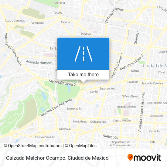 Calzada Melchor Ocampo map