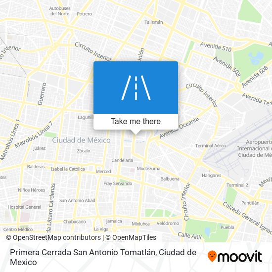 Mapa de Primera Cerrada San Antonio Tomatlán