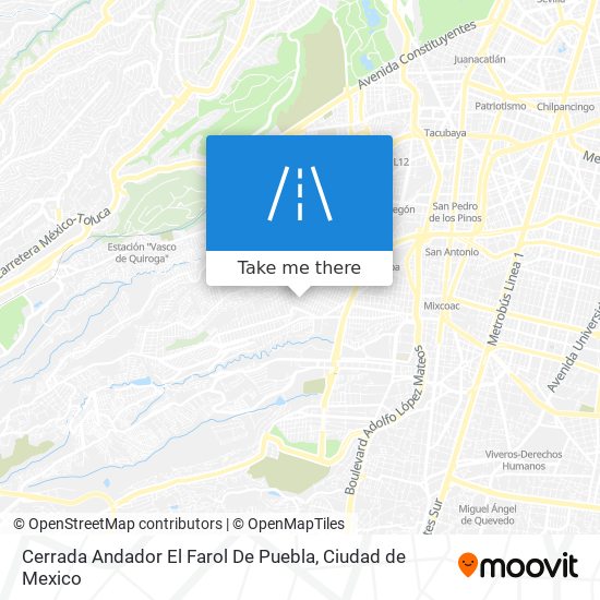 Mapa de Cerrada Andador El Farol De Puebla
