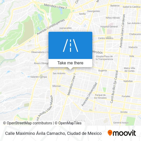 Mapa de Calle Maximino Ávila Camacho