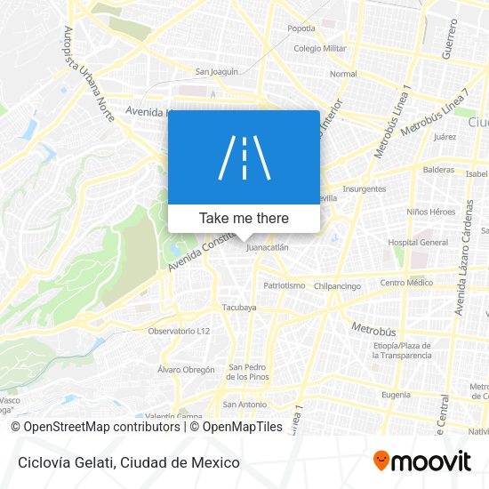 Ciclovía Gelati map