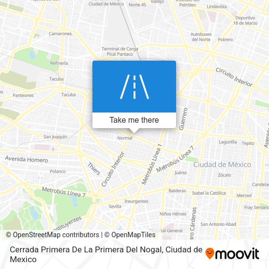 Mapa de Cerrada Primera De La Primera Del Nogal
