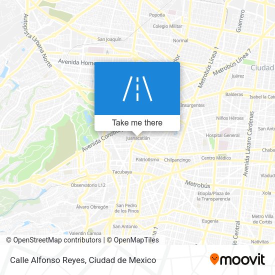 Calle Alfonso Reyes map