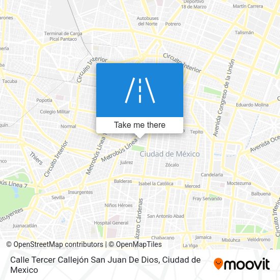 Calle Tercer Callejón San Juan De Dios map