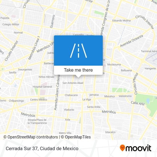 Mapa de Cerrada Sur 37