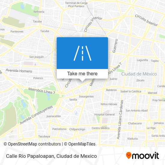 Mapa de Calle Río Papaloapan
