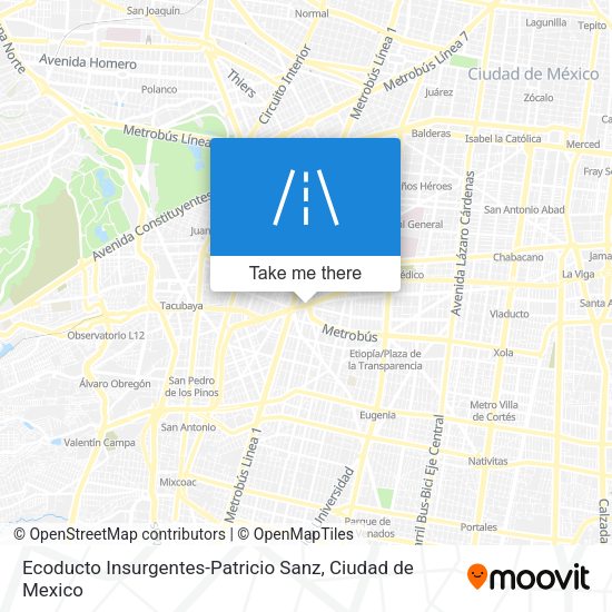 Mapa de Ecoducto Insurgentes-Patricio Sanz