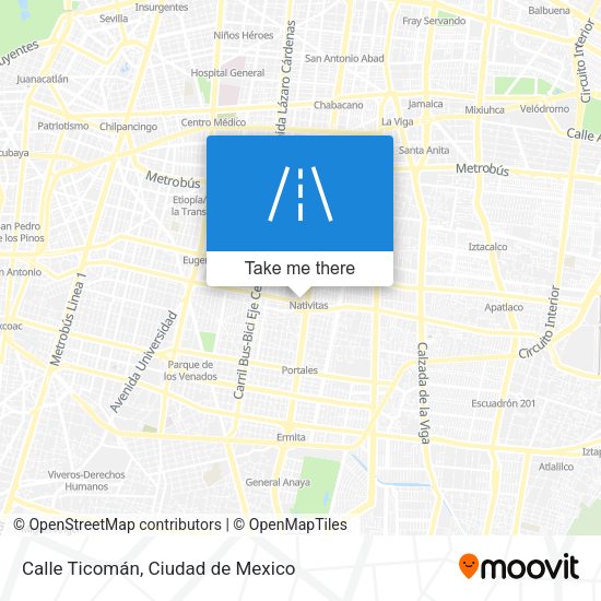Mapa de Calle Ticomán