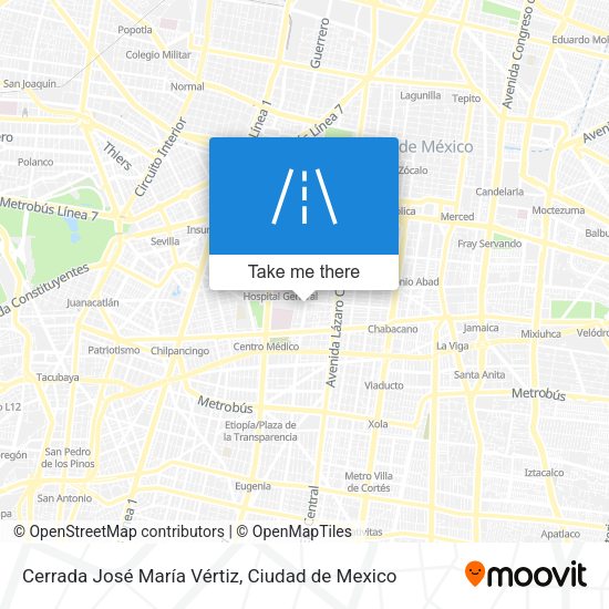 Cerrada José María Vértiz map
