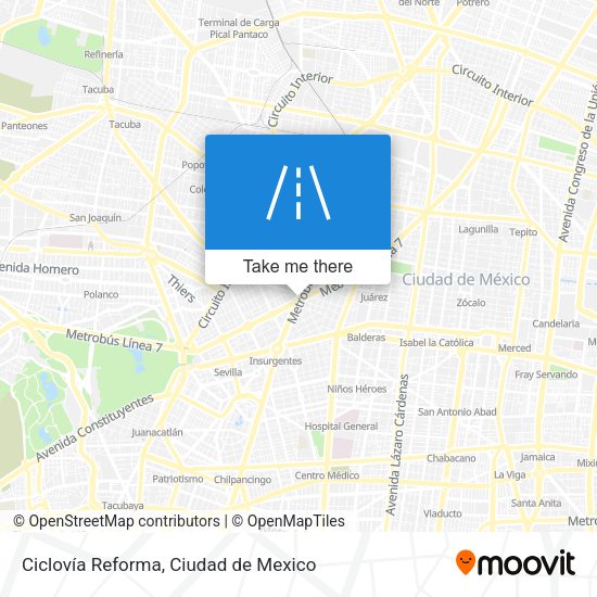 Ciclovía Reforma map