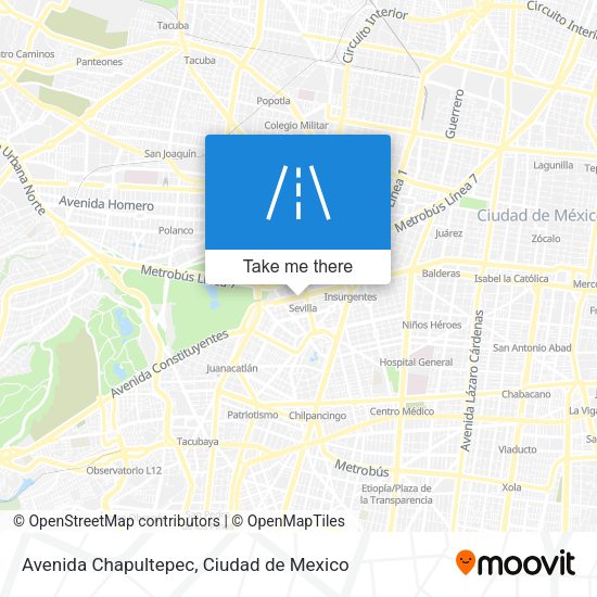 Mapa de Avenida Chapultepec