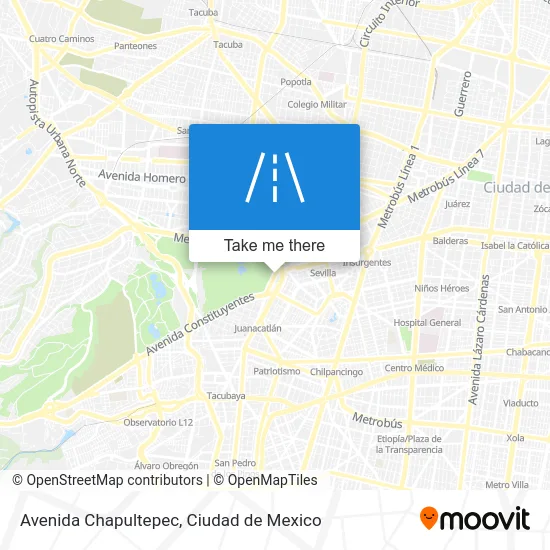 Avenida Chapultepec map