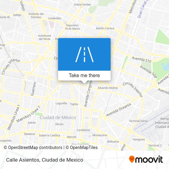 Calle Asientos map