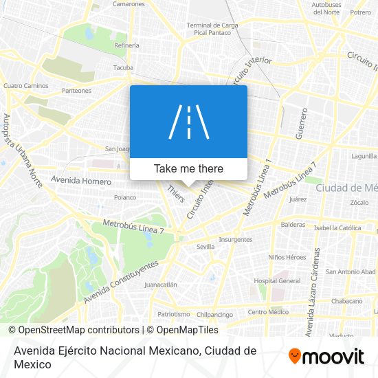 Avenida Ejército Nacional Mexicano map