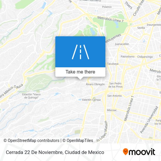 Mapa de Cerrada 22 De Noviembre