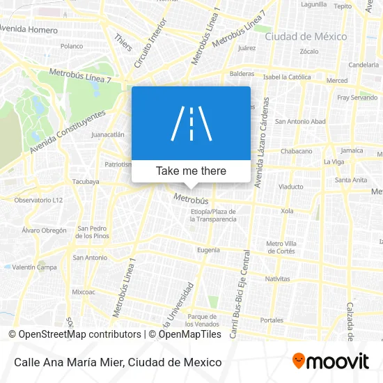 Mapa de Calle Ana María Mier