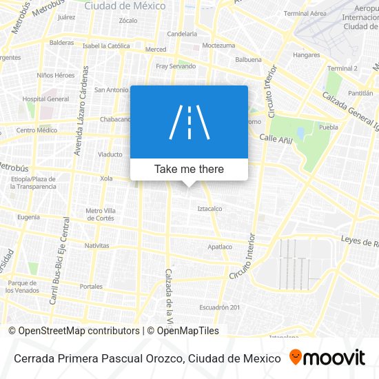 Mapa de Cerrada Primera Pascual Orozco