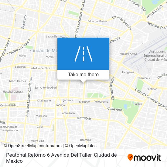 Peatonal Retorno 6 Avenida Del Taller map