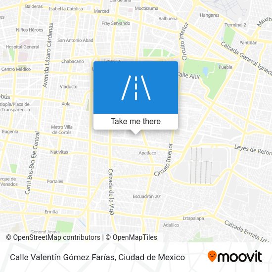 Mapa de Calle Valentín Gómez Farías