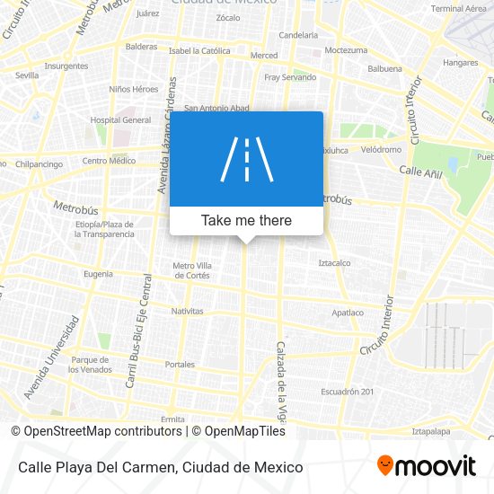 Mapa de Calle Playa Del Carmen