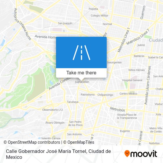 Calle Gobernador José María Tornel map