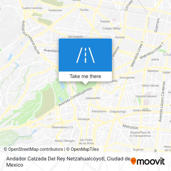 Mapa de Andador Calzada Del Rey Netzahualcóyotl