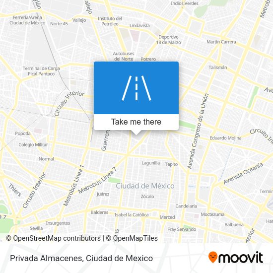 Privada Almacenes map