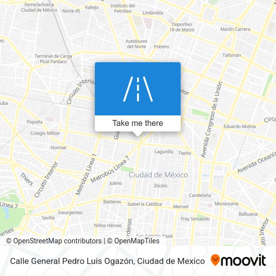 Mapa de Calle General Pedro Luis Ogazón