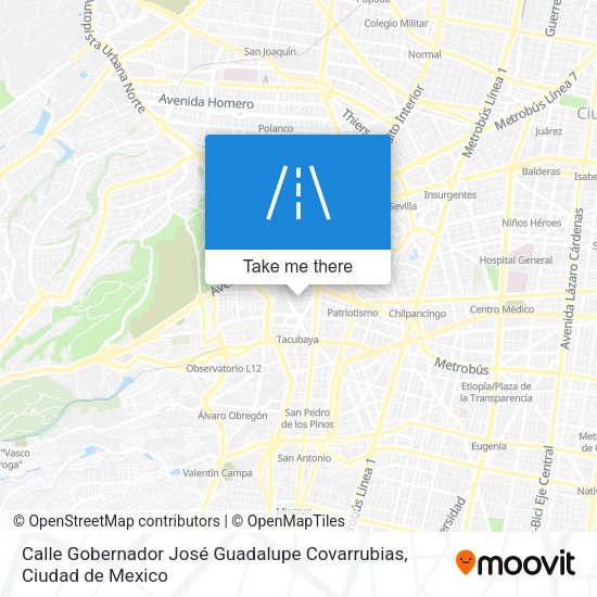Calle Gobernador José Guadalupe Covarrubias map
