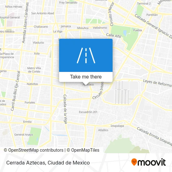 Cerrada Aztecas map