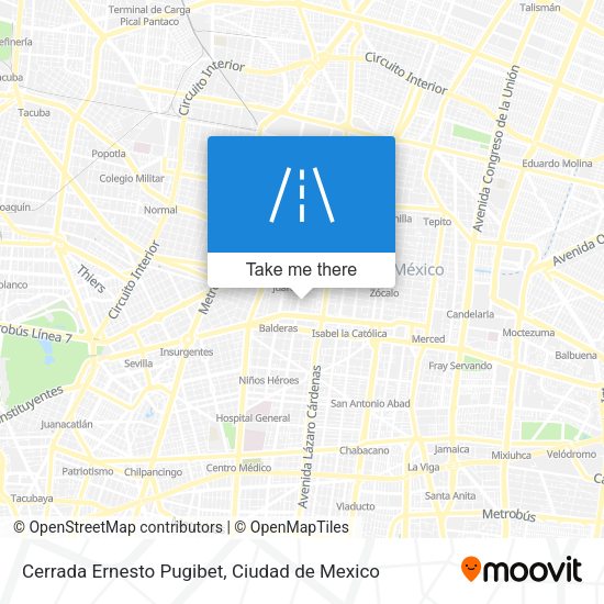 Cerrada Ernesto Pugibet map