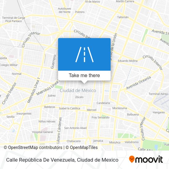 Mapa de Calle República De Venezuela