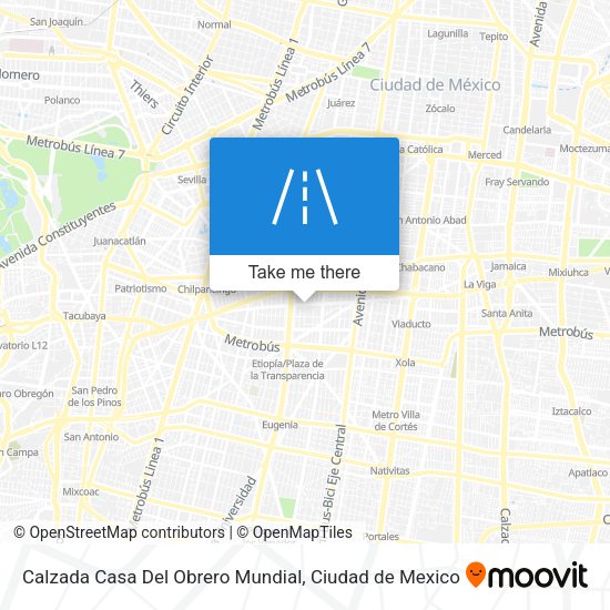 Mapa de Calzada Casa Del Obrero Mundial