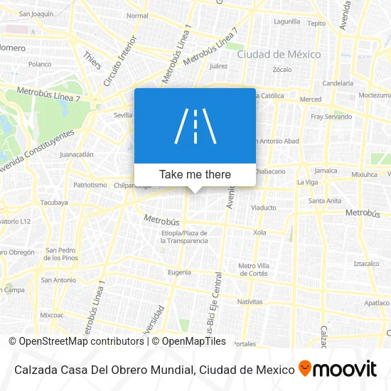 Mapa de Calzada Casa Del Obrero Mundial