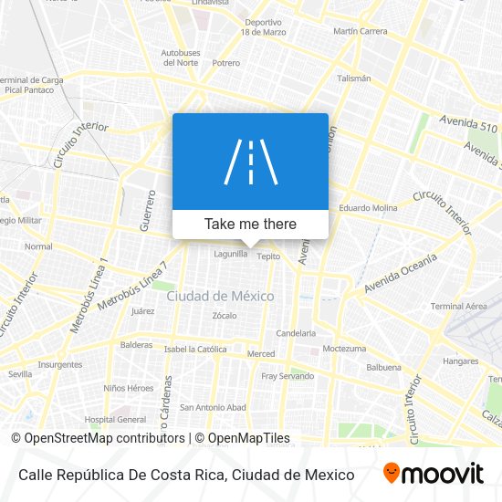 Calle República De Costa Rica map