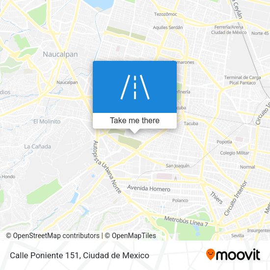 Mapa de Calle Poniente 151