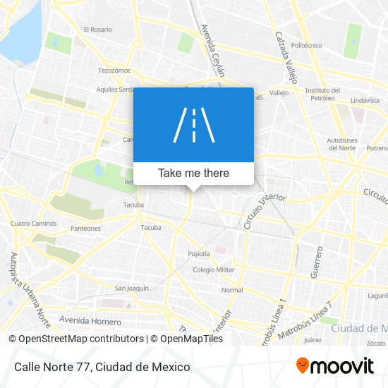 Mapa de Calle Norte 77