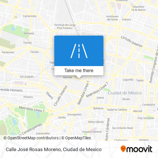 Mapa de Calle José Rosas Moreno