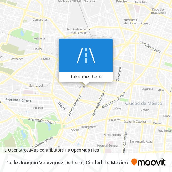 Mapa de Calle Joaquín Velázquez De León