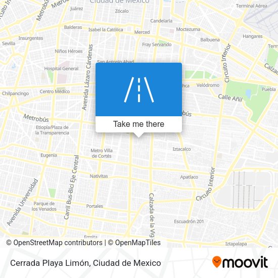 Cerrada Playa Limón map