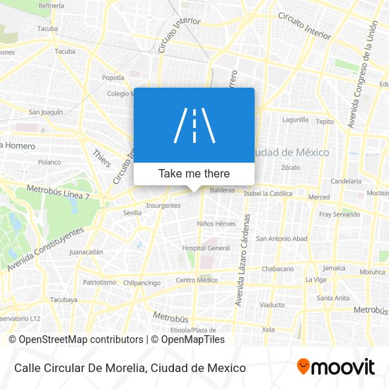Mapa de Calle Circular De Morelia