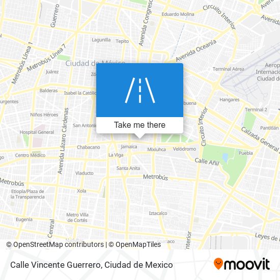 Calle Vincente Guerrero map