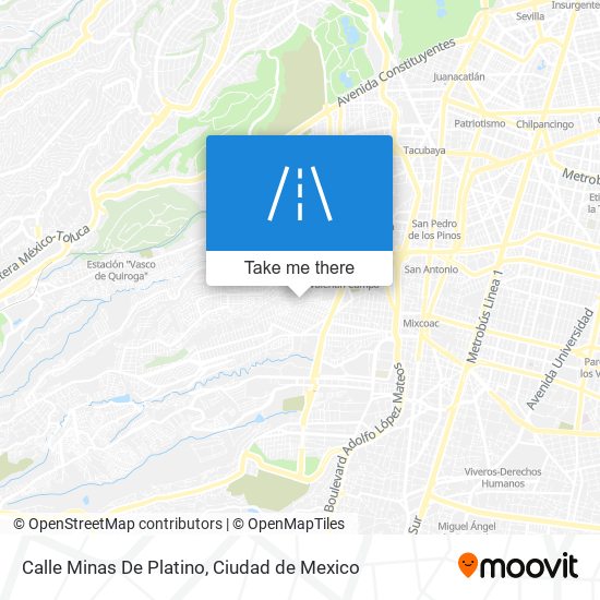 Mapa de Calle Minas De Platino