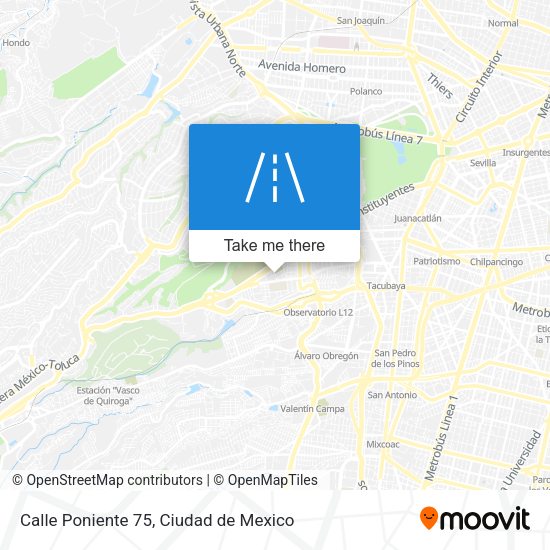 Mapa de Calle Poniente 75