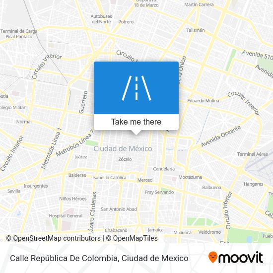 Mapa de Calle República De Colombia