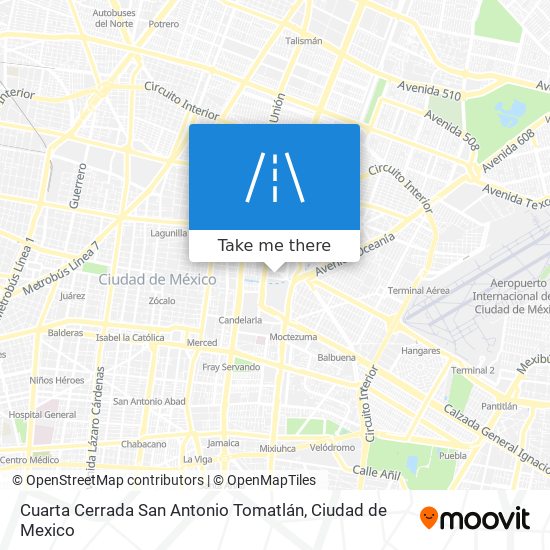 Cuarta Cerrada San Antonio Tomatlán map